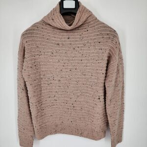 Madewell Donegal Belmont Mockneck Sweater Cozy Boxy Funnel Neck‎ Sweater S Pink